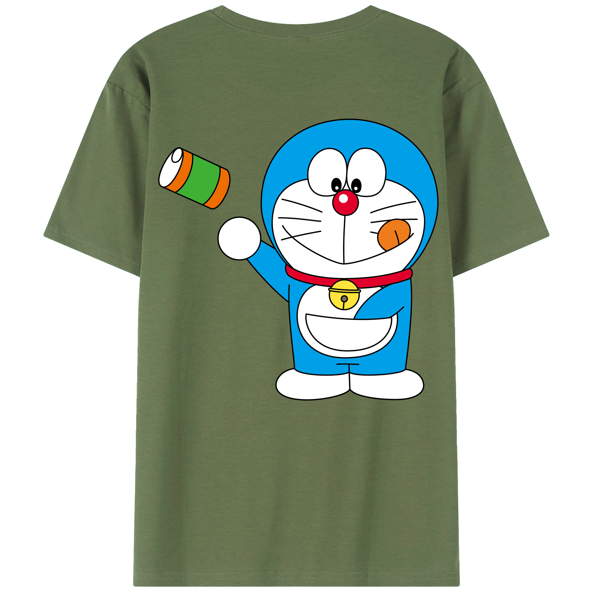 （画像用） ドラえもん Doraemon 綿100％ メンズ半袖Tシャツ（バックプリント） 通気性
